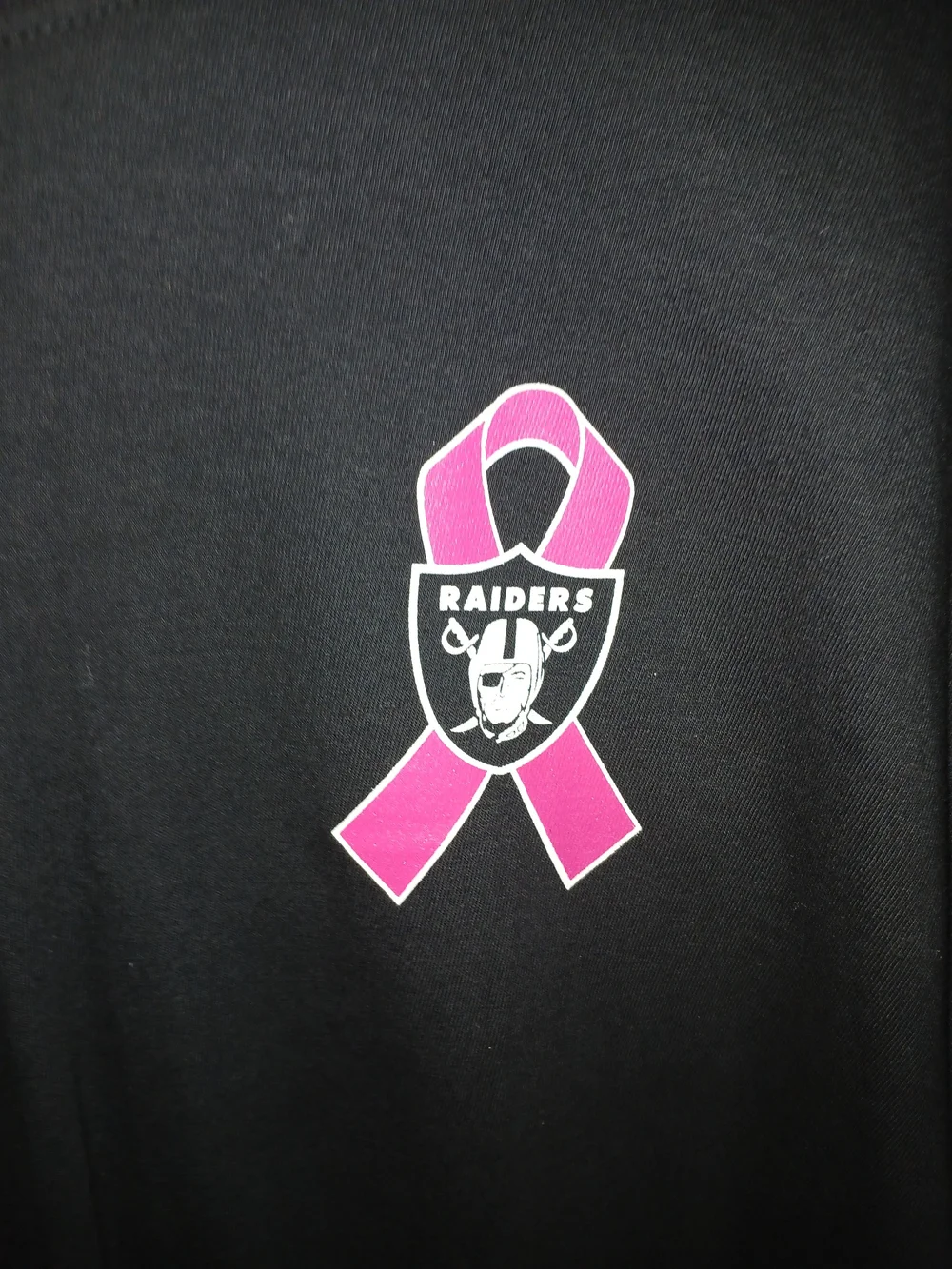 Comfort Colors Raiders Breast Cancer Awareness MHR Graphic T-Shirt Black Size L